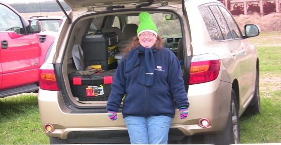 Toni bundled for
        warmth