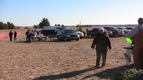 Toni staying warm in the
        sunshine