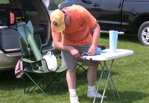 Peter cleaning rocket motors