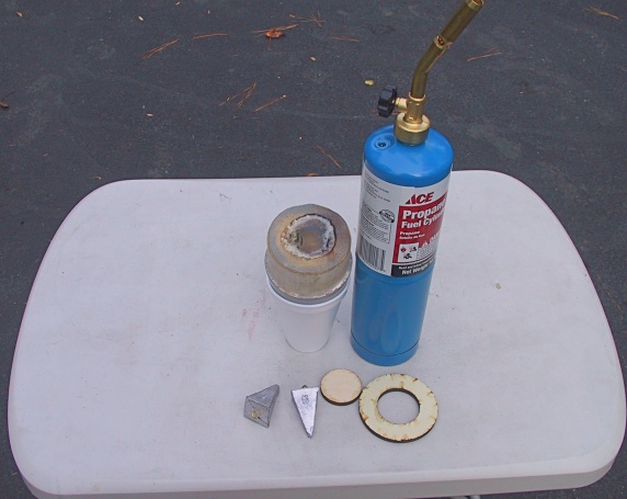 Nose cone with 10 oz
        of melted lead sealed with epoxy