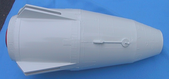 Mars Lander body with
        final coat of gloss white