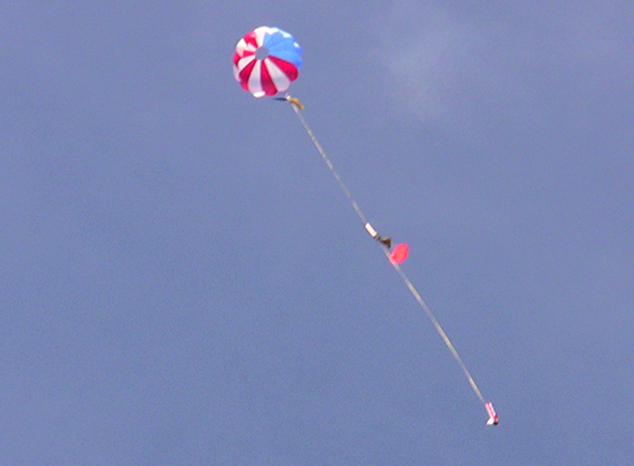 Sally Ride under chute