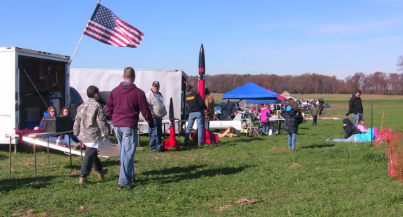Other rocketeers preparing their rockets for flight