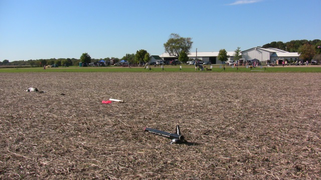 Shaken, Not Stirred landed in harvested soy bean field