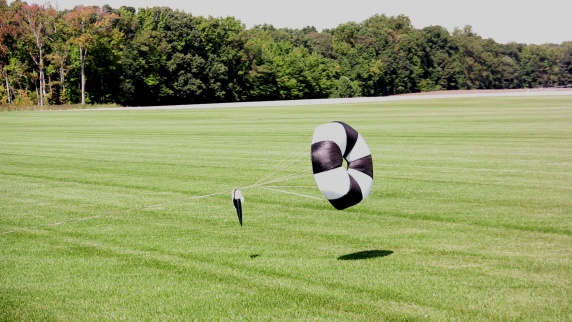 A closeup of the Shaken, Not Stirred's Iris main parachute