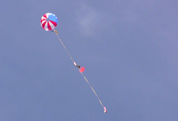 Sally Ride in DD under chute