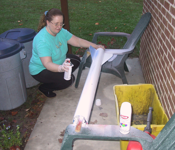 Painting the white stripe