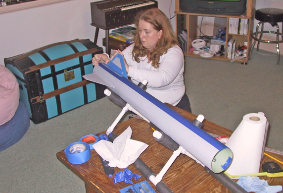 Toni taping off the main sustainer